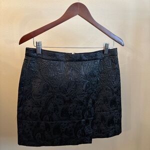 J. Crew Black Textured Mini Skirt